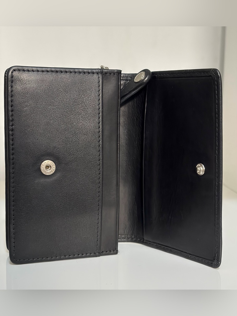 Vintage Coach Bedford Purse Wallet in Black Leather with Key Ring & Snap Closure - Picture 9 of 14